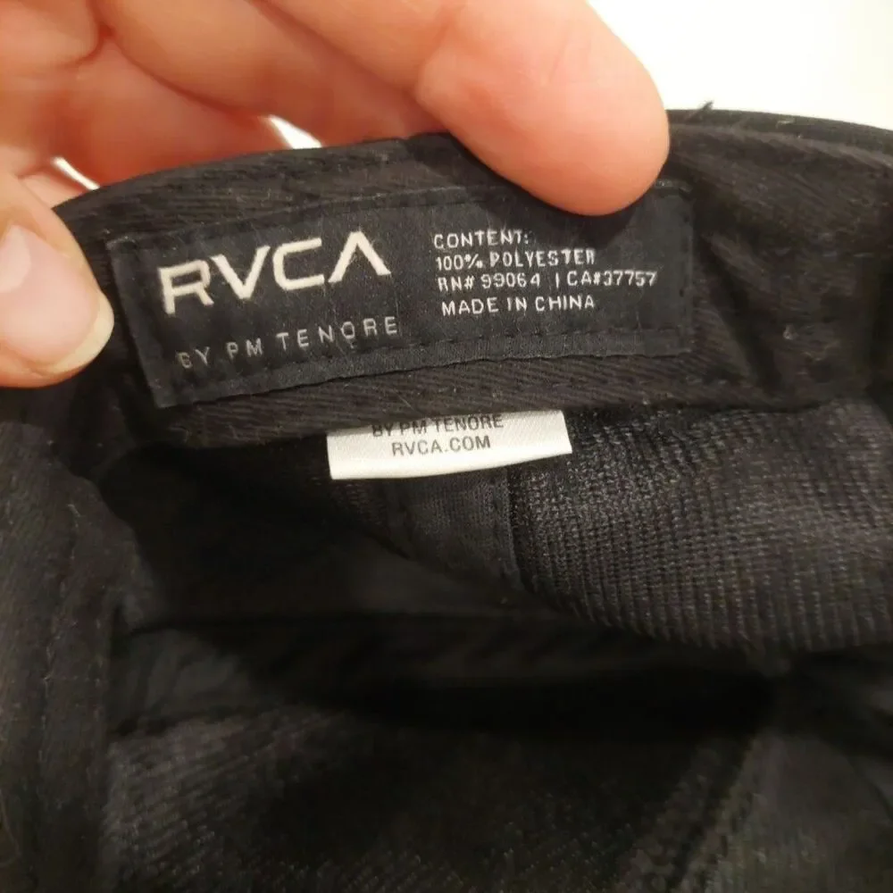 RVCA By PM Tenore Black Snapback Trucker Hat Cap White Duck In Tall Hat RARE